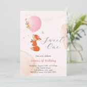 風船に乗って空を飛ぶ赤ちゃん狐 招待状 (スタンド正面)