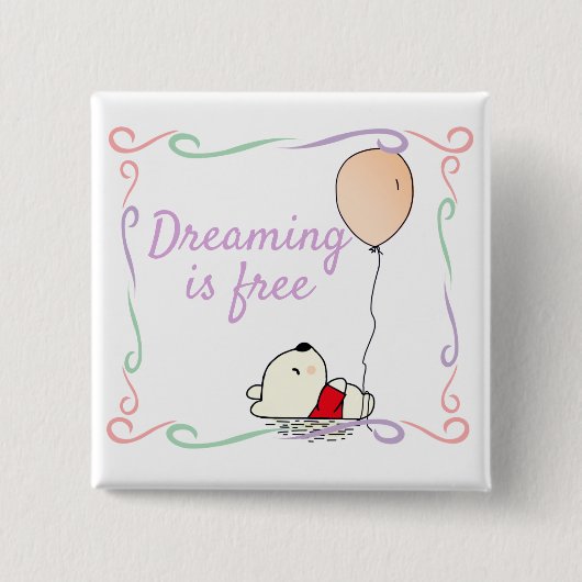 風船に乗る自由な夢|過去記事 缶バッジ (正面)