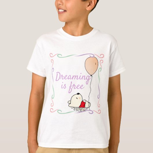 風船に乗る自由な夢|過去記事 Tシャツ (正面)