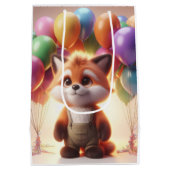 風船に囲まれた可愛いカラフル。 ミディアムペーパーバッグ (裏面)