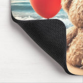 風船のあるビーチのテディベア マウスパッド (コーナー)