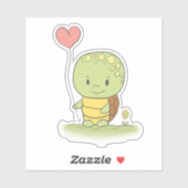 風船のある亀 シール (シート)