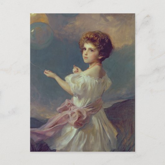 風船のある女の子 ポストカード (正面)