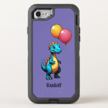 風船のある青い恐竜