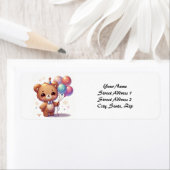 風船のかわいいクマ ラベル (インサイチュ)