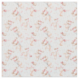 風船のかわいいバンニー ファブリック