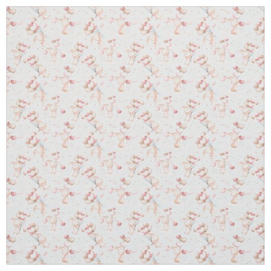 風船のかわいいバンニー ファブリック (見本)