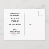 風船のかわいい子犬 – 甘い子供の誕生日 インビテーションポストカード (裏面)