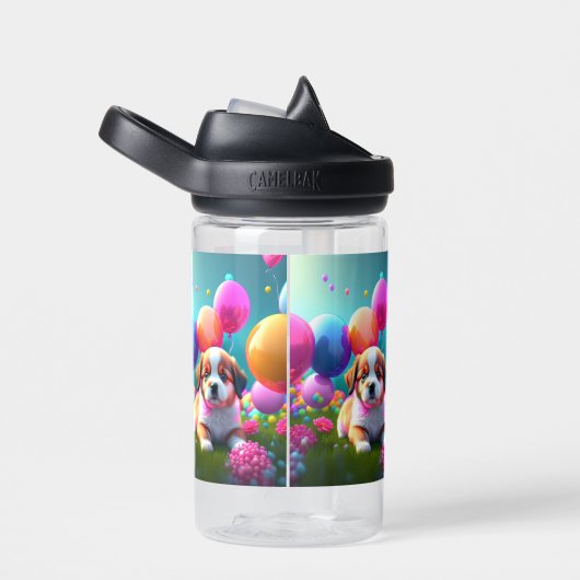 風船のかわいい子犬 – 甘い ウォーターボトル