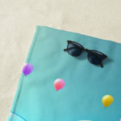 風船のかわいい子犬 – 甘い ビーチタオル (インサイチュ)