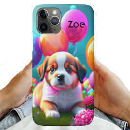 風船のかわいい子犬 – 甘い iPhone 11 PROケース