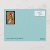 風船のはがきを持つ犬 ポストカード (裏面)