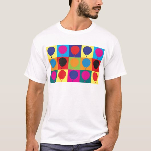 風船のようにふくらむポップアート Tシャツ (正面)