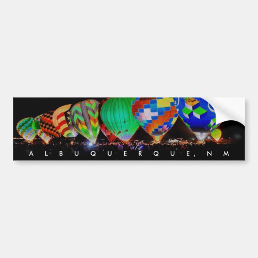 風船のようにふくらむ熱気-気球の白熱フェスティバル バンパーステッカー (正面)