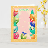 風船のように膨らんだ カード (黄色い花)