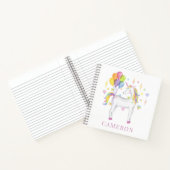 風船のカラフルある水彩虹の一角獣 ノートブック (内部)