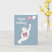 風船のクマ カード (黄色い花)