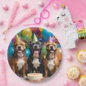 風船のケーキが並んだ静かな誕生日パーティー ペーパープレート (パーティー)