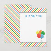 風船のサンキューノート フラットカード 子供用 サンキューカード (正面/裏面)