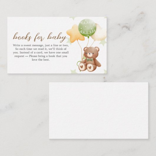 風船のベビー本がベビー エンクロージャーカード (正面/裏面)