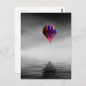 風船のモノクロ撮影 ポストカード (正面/裏面)