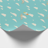 風船の上に漫画の犬の誕生日包装紙 ラッピングペーパー (角)