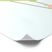 風船の中の双子の赤ちゃんのベビーシャワー ポスター (角)