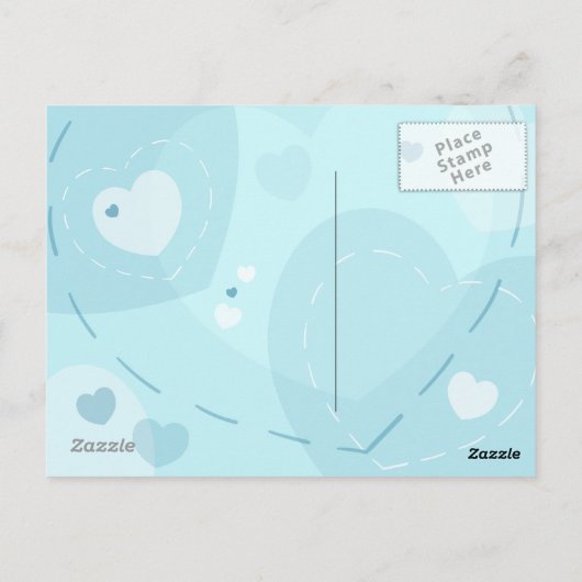 風船の付いた赤いハートのポストカード ポストカード (裏面)