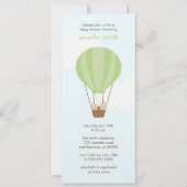 風船の双子のベビー 招待状 (正面)