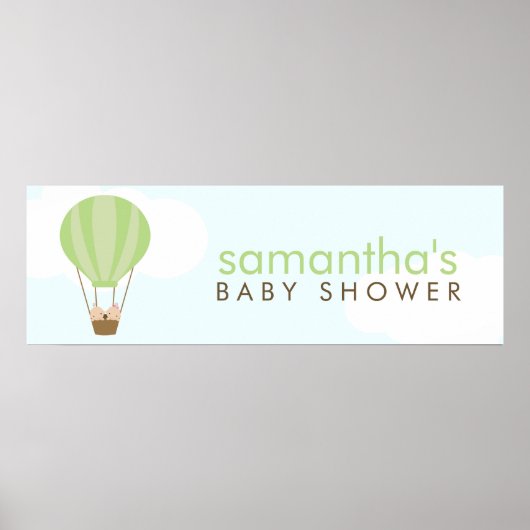 風船の双子ベビーシャワー ポスター (正面)