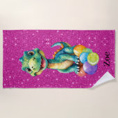 風船の多い可愛い小さなカラフル ビーチタオル (正面)