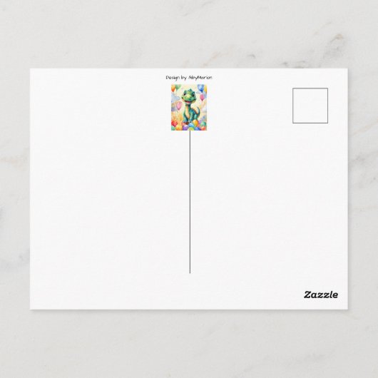 風船の多い可愛い小さなカラフル ポストカード (裏面)