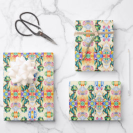 風船の多い可愛い小さなカラフル ラッピングペーパーシート