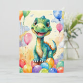 風船の多い可愛い小さなカラフル 招待状 (スタンド正面)