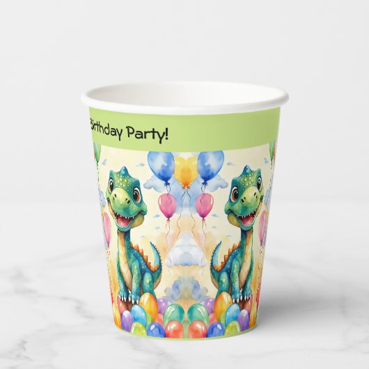 風船の多い可愛い小さなカラフル 紙コップ (裏面)