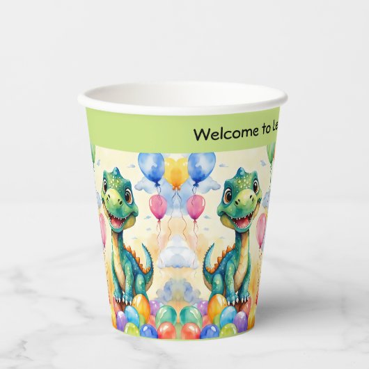 風船の多い可愛い小さなカラフル 紙コップ (正面)