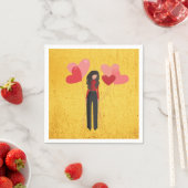 風船の女お洒落の子 スタンダードカクテルナプキン (インサイチュ)