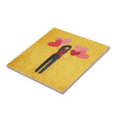 風船の女お洒落の子 タイル (側面)