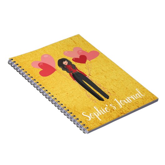 風船の女お洒落の子 ノートブック (右側)