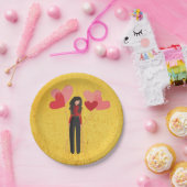 風船の女お洒落の子 ペーパープレート (パーティー)