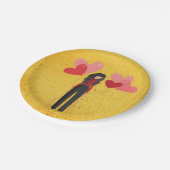 風船の女お洒落の子 ペーパープレート (アングル)