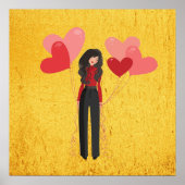 風船の女お洒落の子 ポスター (正面)