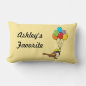 風船の子ども名のかわいい漫画の雀 ランバークッション (正面)