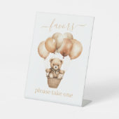 風船の恩恵を受けた小さなテディベア 台座サイン (正面)