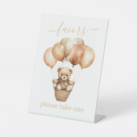 風船の恩恵を受けた小さなテディベア 台座サイン (正面)