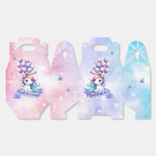 風船の愛用ボックスで美しいユニコーン フェイバーボックス (見開き)