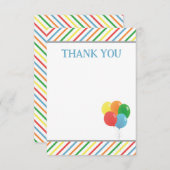 風船の感謝カード フラットカード 子供用 サンキューカード (正面/裏面)