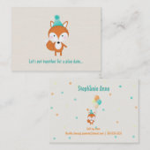 風船の日付カード付き遊ウッドランドキツネ コーリングカード (正面/裏面)