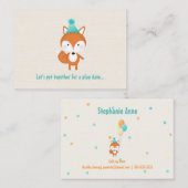 風船の日付カード付き遊ウッドランドキツネ コーリングカード (正面/裏面)