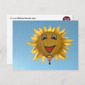 風船の日当たりの良い ポストカード (正面/裏面)